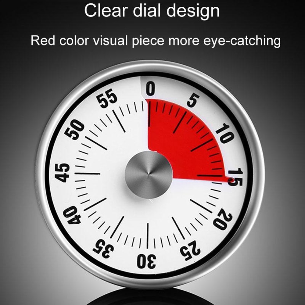 Premium Stainless Steel Mechanical Kitchen Timer With Magnetic Base 5