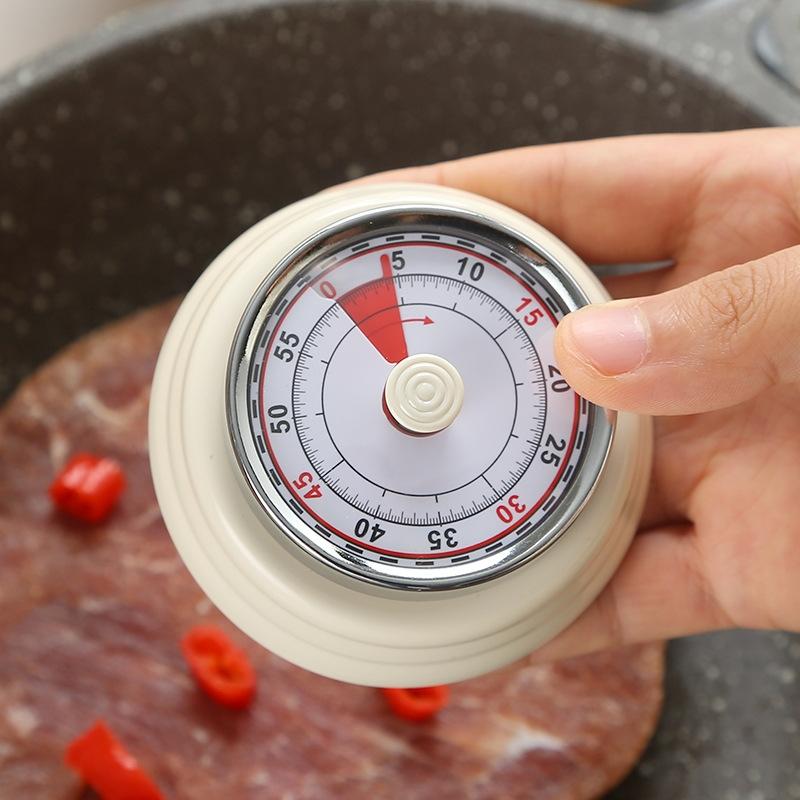 Magnetic Stainless Steel Mechanical Kitchen Timer Battery Free Countdown Clock 4
