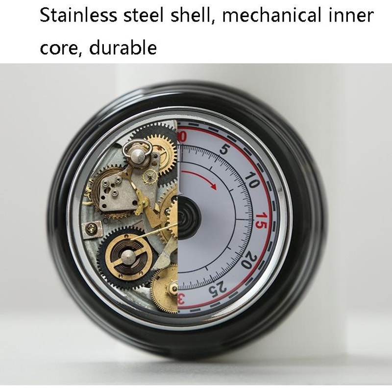 Magnetic Stainless Steel Mechanical Kitchen Timer Battery Free Countdown Clock 1