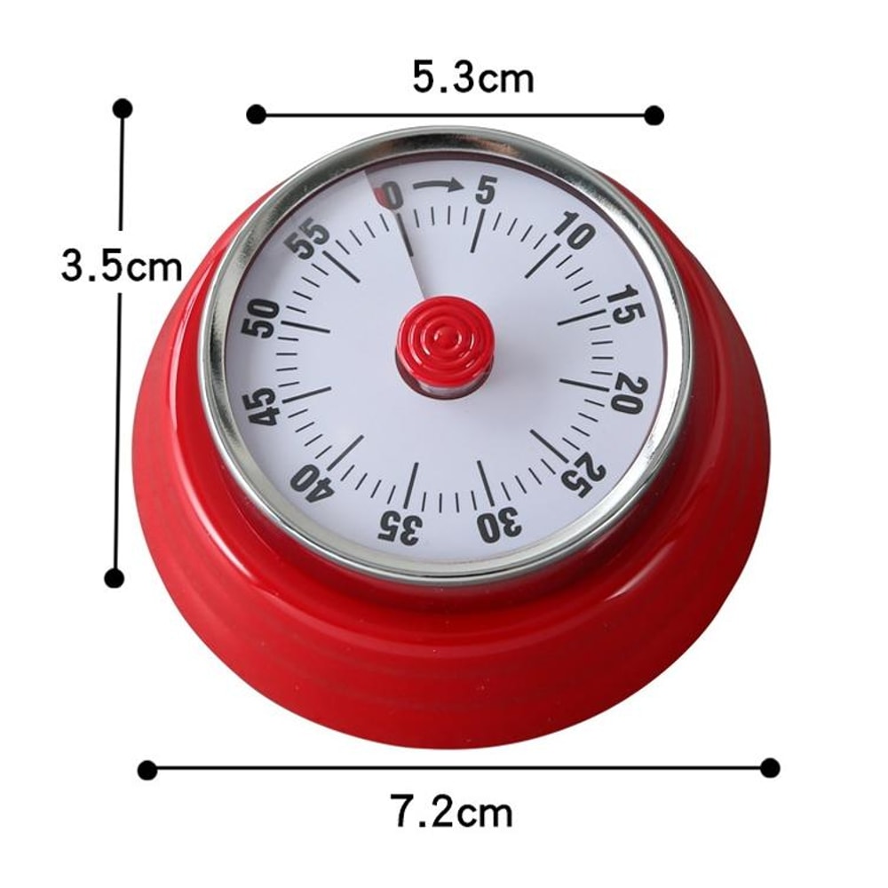 Magnetic Stainless Steel Mechanical Kitchen Timer Battery Free Countdown Clock 6