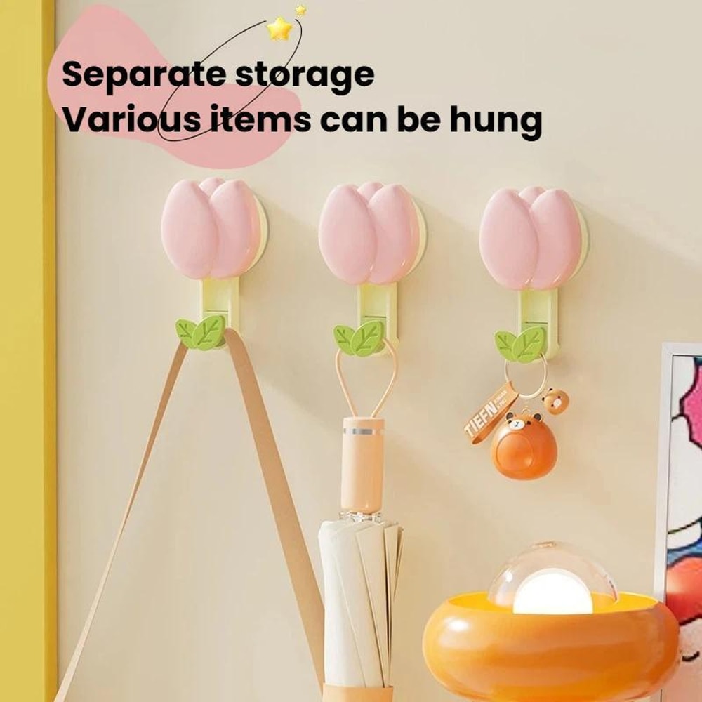 FlowerGrip No Drill Suction Towel Hook Rack For Bathroom Kitchen Storage 1