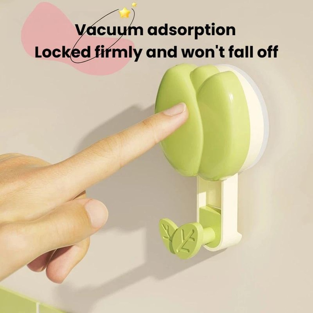 FlowerGrip No Drill Suction Towel Hook Rack For Bathroom Kitchen Storage 2