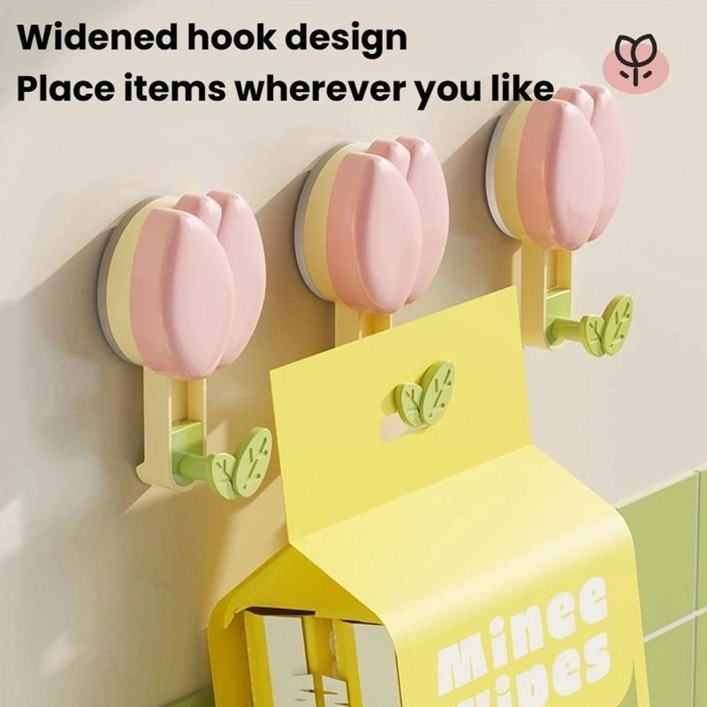 FlowerGrip No Drill Suction Towel Hook Rack For Bathroom Kitchen Storage 7