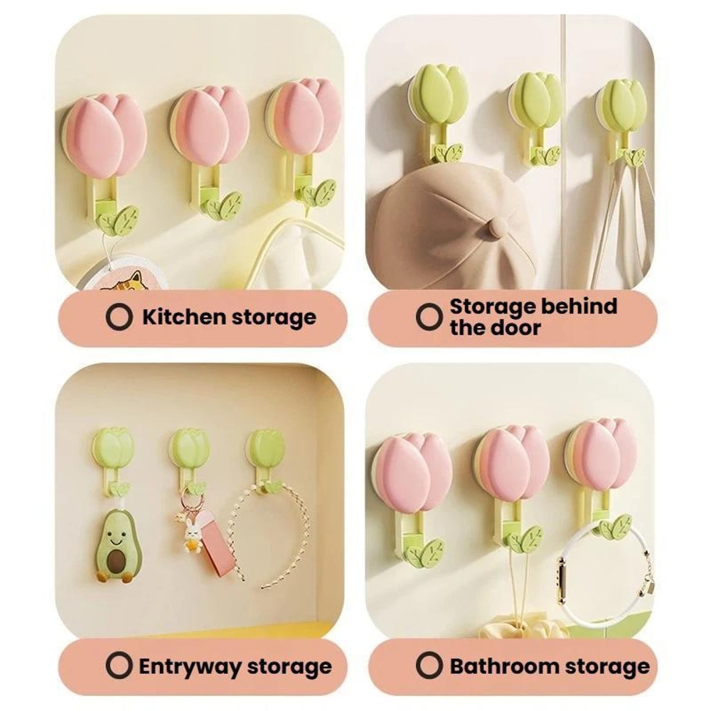 FlowerGrip No Drill Suction Towel Hook Rack For Bathroom Kitchen Storage 9