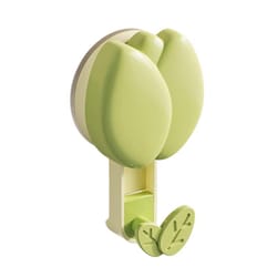 flowergrip no drill suction towel hook rack for bathroom & kitchen storage
