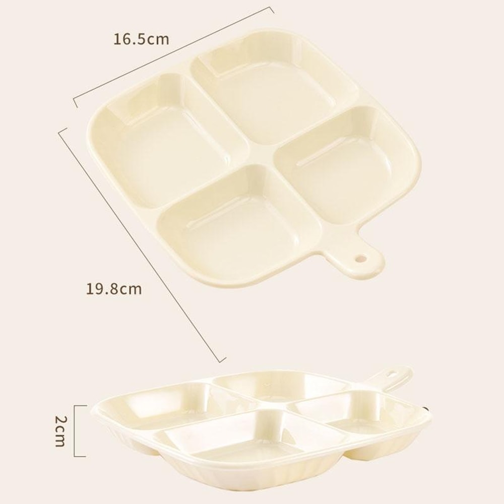 4 Compartment Snack Spice Serving Tray With Handle Food Storage Organizer 2