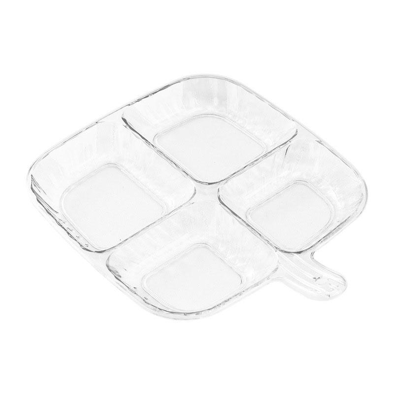 4 Compartment Snack Spice Serving Tray With Handle Food Storage Organizer 1