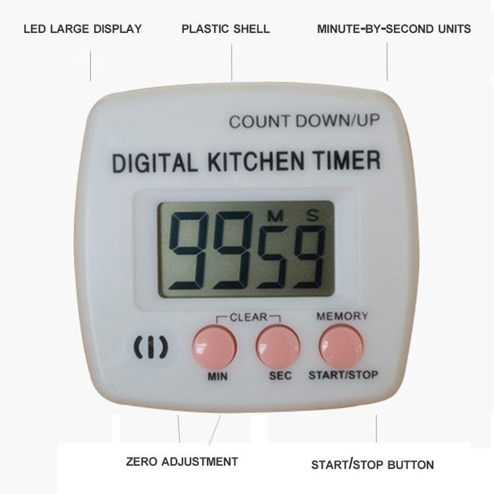 Magnetic Digital Kitchen Timer With Loud Alarm Holder For Cooking And Baking 2