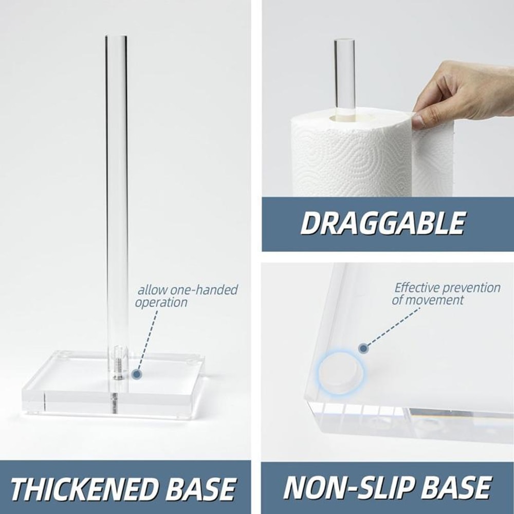 Clear Acrylic Toilet Paper Holder Storage Organizer For Bathroom Kitchen Living Spaces 4