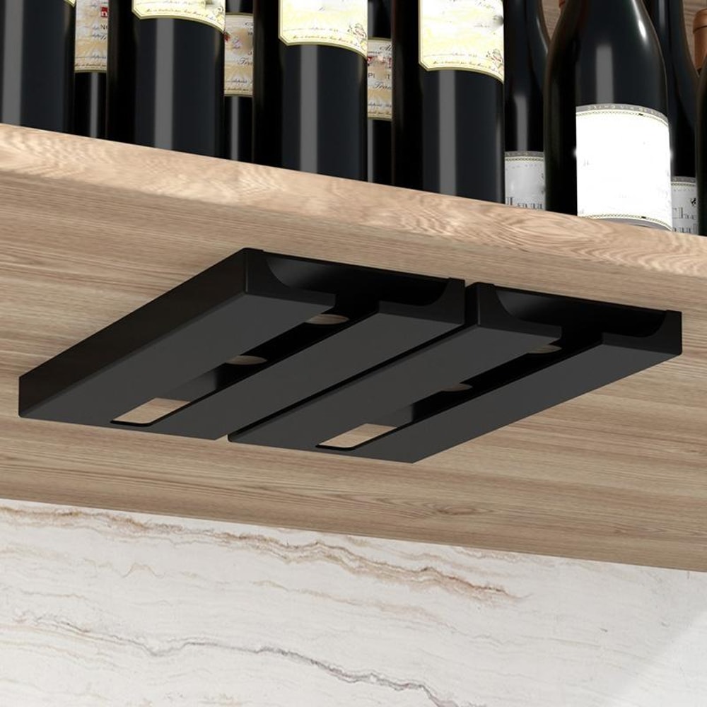 Free Punch Wine Glass Rack Under Cabinet Hanging Holder For Kitchen Bar Storage 2