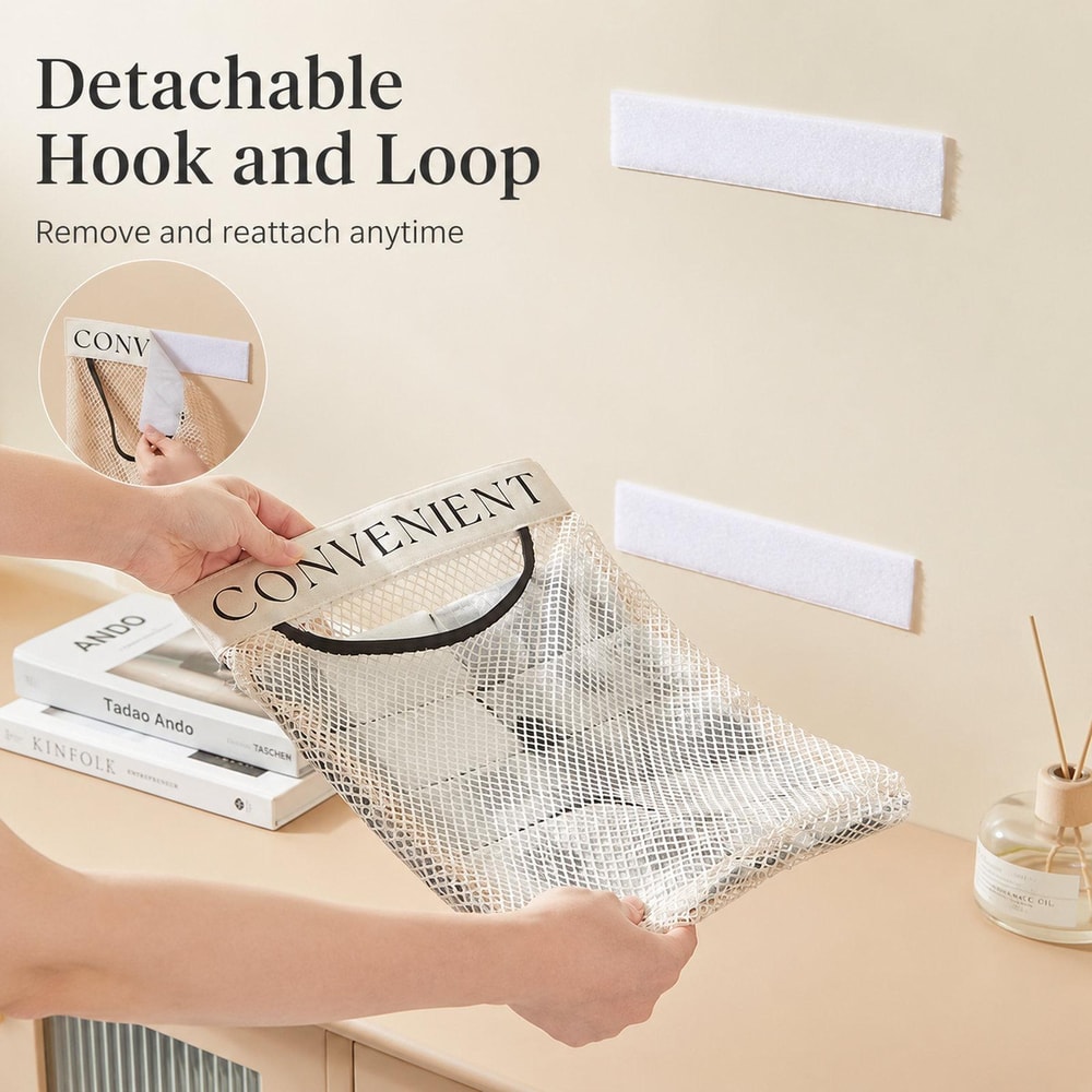 Detachable Wall Mount Mesh Grocery Bag Holder Dispenser Organizer 2