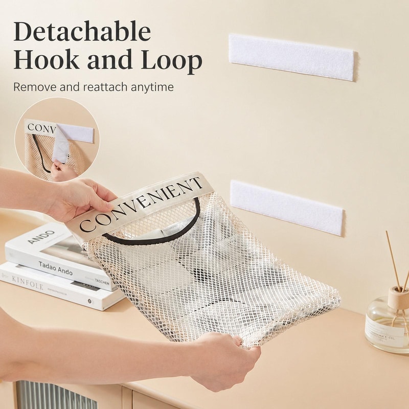 Detachable Wall Mount Mesh Grocery Bag Holder Dispenser Organizer 2
