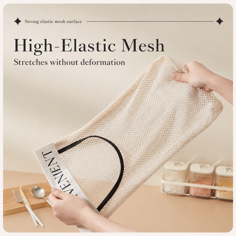 Detachable Wall Mount Mesh Grocery Bag Holder Dispenser Organizer 4