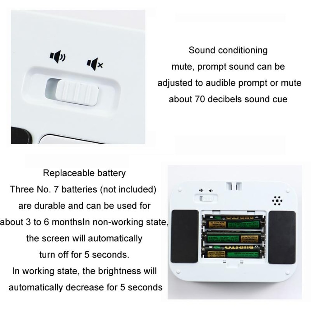Silent LED Magnetic Kitchen Timer With Large LED Display Countdown Memory 2