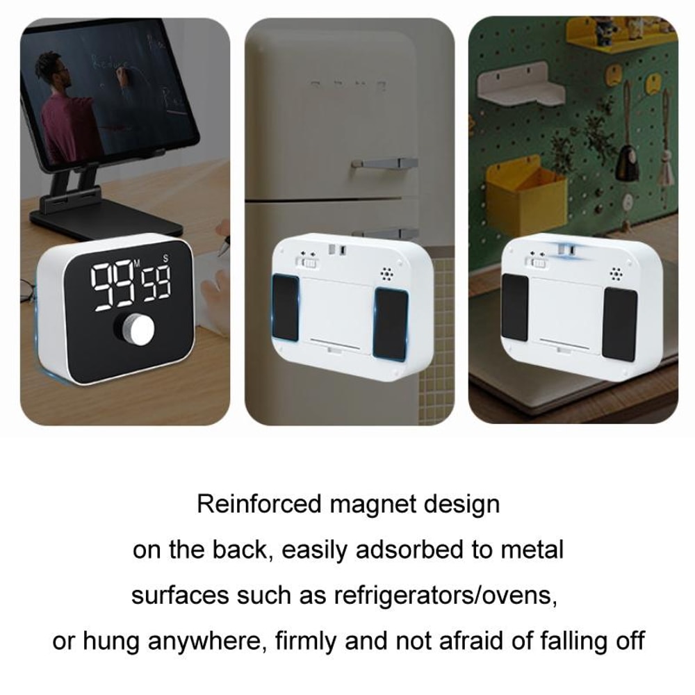 Silent LED Magnetic Kitchen Timer With Large LED Display Countdown Memory 3