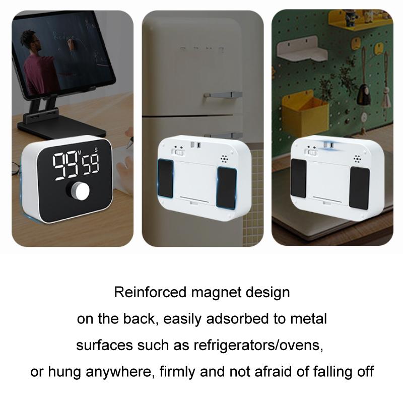 Silent LED Magnetic Kitchen Timer With Large LED Display Countdown Memory 3