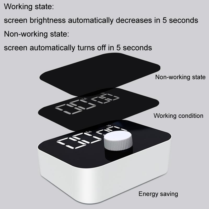 Silent LED Magnetic Kitchen Timer With Large LED Display Countdown Memory 5