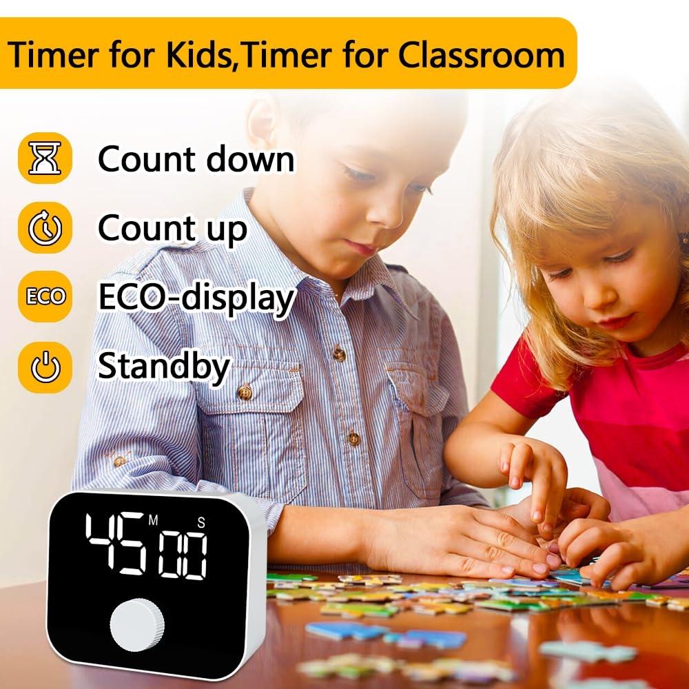 Silent LED Magnetic Kitchen Timer With Large LED Display Countdown Memory 7
