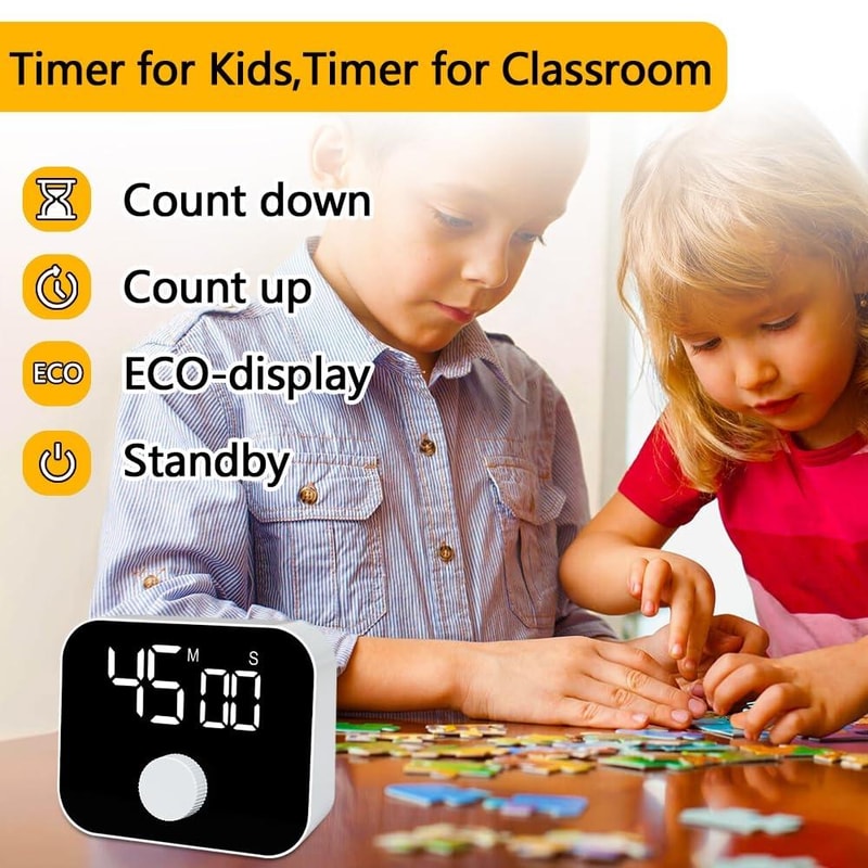 Silent LED Magnetic Kitchen Timer With Large LED Display Countdown Memory 7