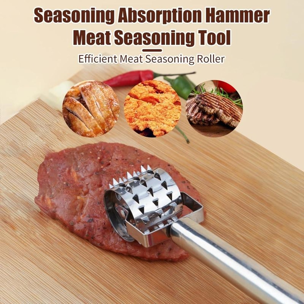 Premium Stainless Steel Rolling Meat Tenderizer Kitchen Tool 4