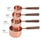 Premium Walnut Handle Kitchen Baking Copper Plated Measuring Cups And Spoon Set 4
