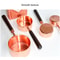 Premium Walnut Handle Kitchen Baking Copper Plated Measuring Cups And Spoon Set 3