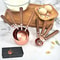 Premium Walnut Handle Kitchen Baking Copper Plated Measuring Cups And Spoon Set 0