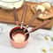 Premium Walnut Handle Kitchen Baking Copper Plated Measuring Cups And Spoon Set 5