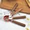 Premium Walnut Handle Kitchen Baking Copper Plated Measuring Cups And Spoon Set 2