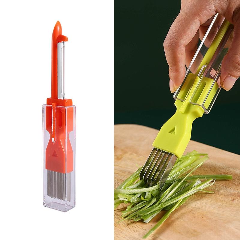 Premium Multifunctional Green Onion Peeler Scallion Slicer Kitchen Herb Cutter 5