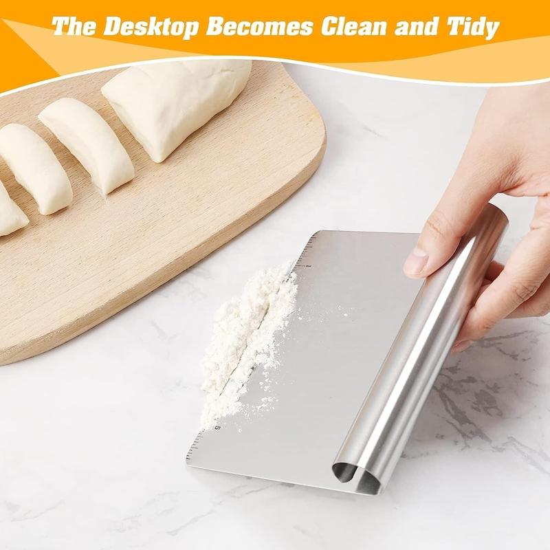 Premium Stainless Steel Kitchen Dough Noodle Scraper With Scale 3