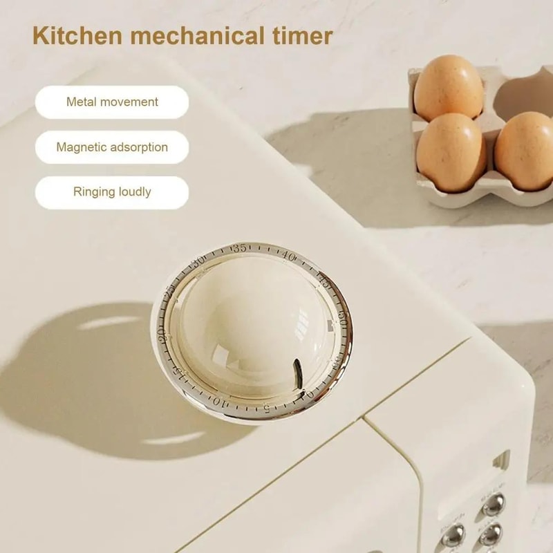Magnetic Mechanical Kitchen Timer Clock Battery Free Visual Countdown 2