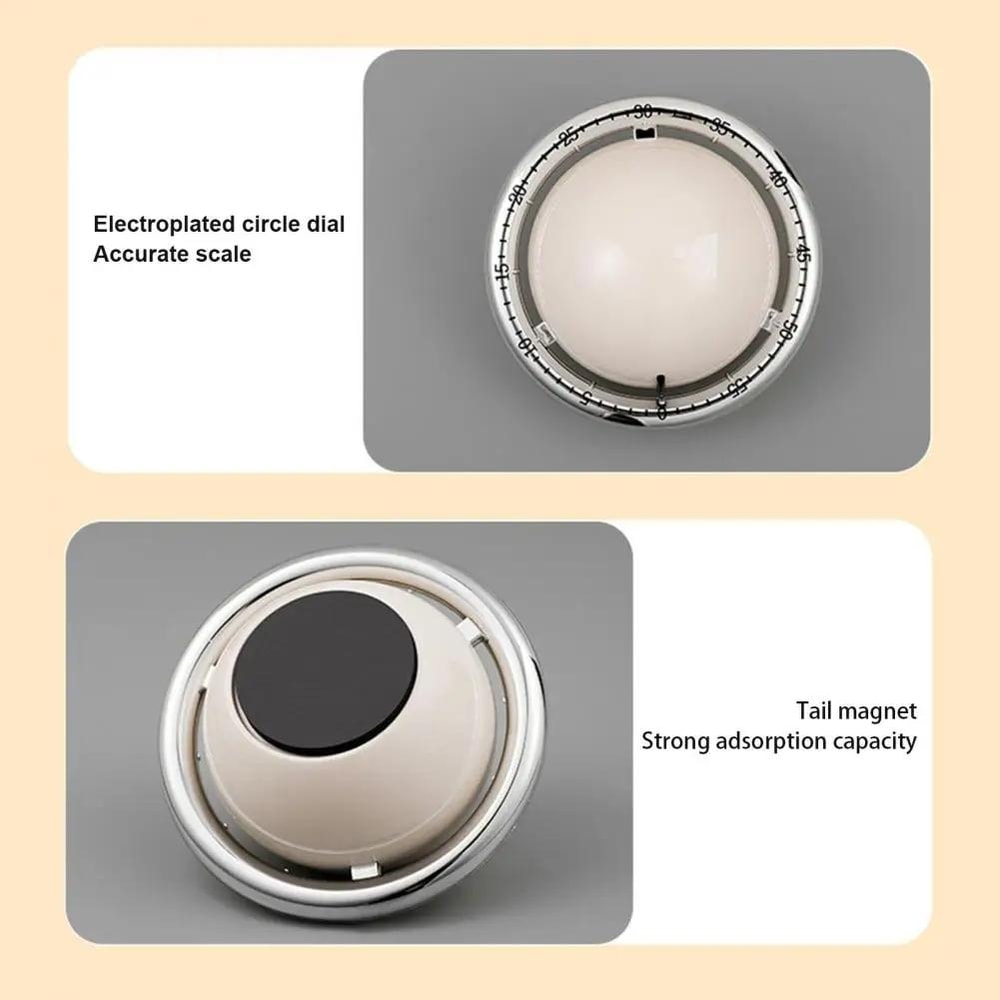 Magnetic Mechanical Kitchen Timer Clock Battery Free Visual Countdown 8