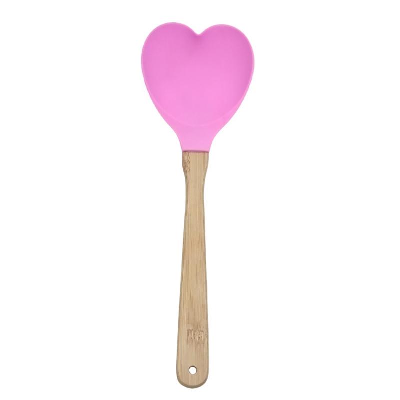 Premium Heart Shaped Silicone Spatula Heat Resistant Nonstick Silicone Spatula For Baking Cooking 2