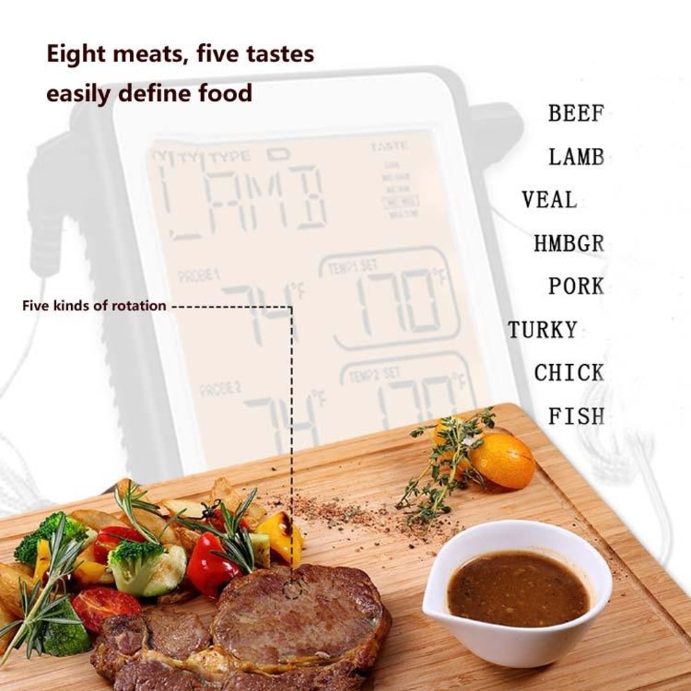 Smart Grill Kitchen Thermometer With Dual Probes And Color Screen 6