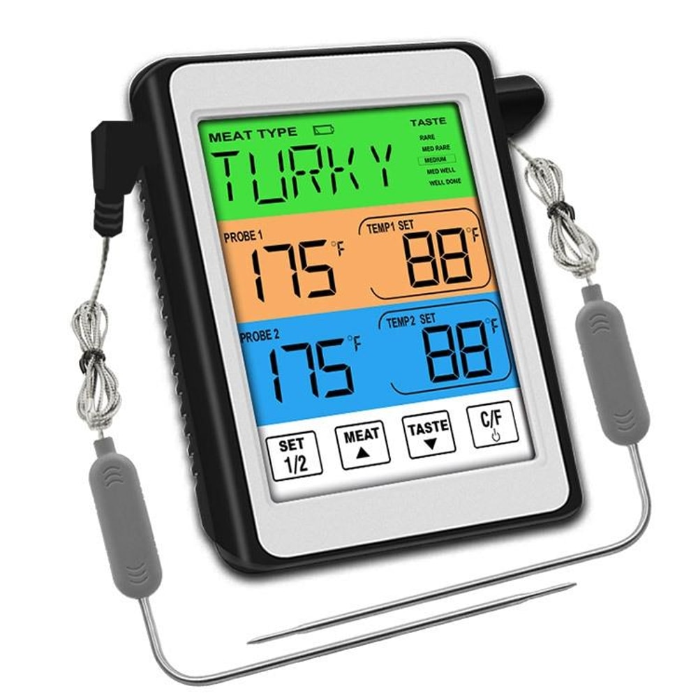 Smart Grill Kitchen Thermometer With Dual Probes And Color Screen 0