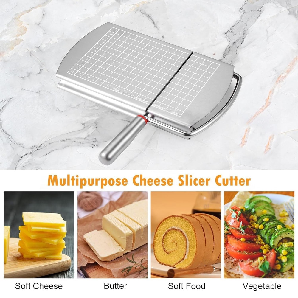 Stainless Steel Cheese Slicer Kitchen Cutter With Scale Bread Divider 1