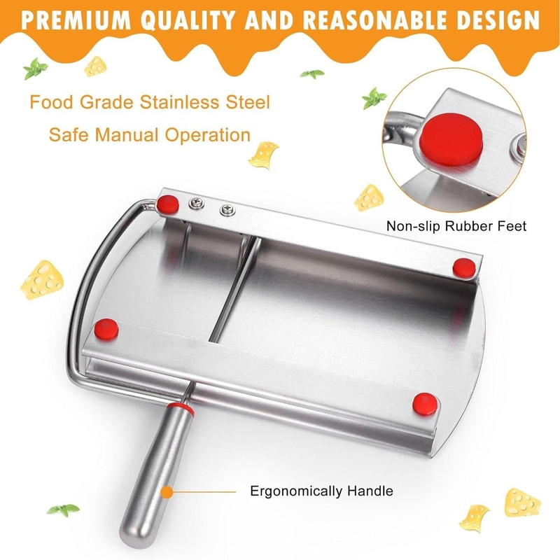 Stainless Steel Cheese Slicer Kitchen Cutter With Scale Bread Divider 3