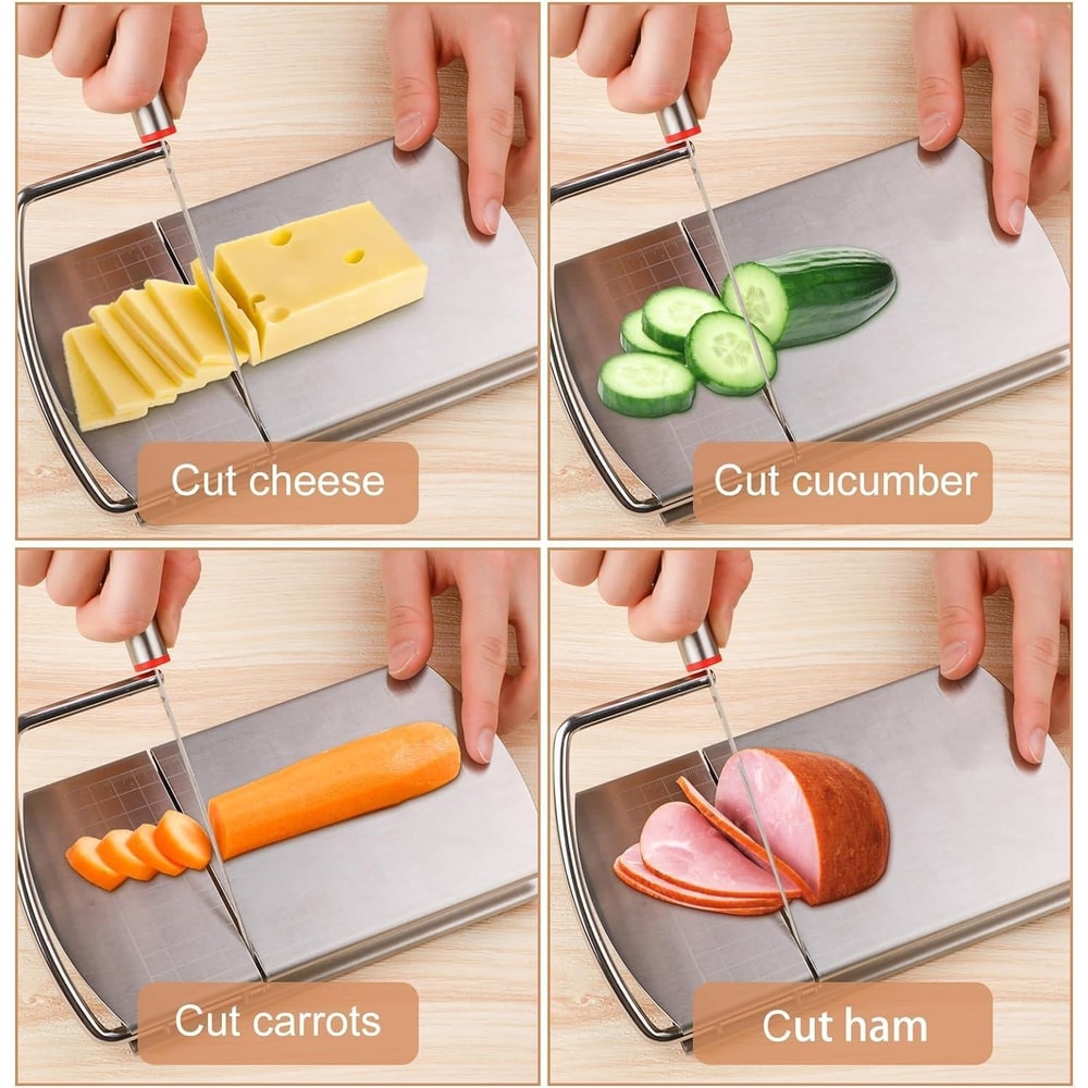 Stainless Steel Cheese Slicer Kitchen Cutter With Scale Bread Divider 5