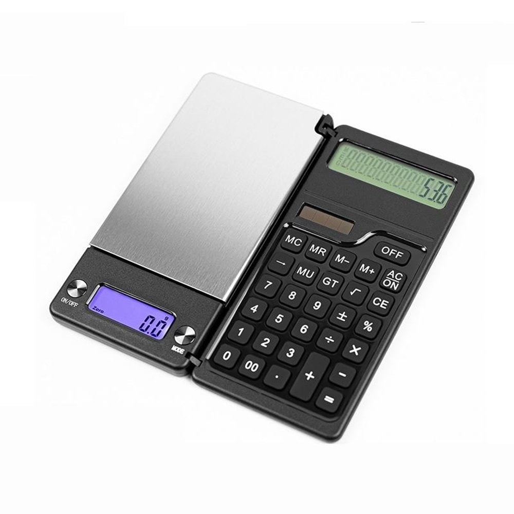 Digital Pocket Scale With Solar Calculator 01g Precision Food Scale And 12 Digit Math Tool For Jewe 1