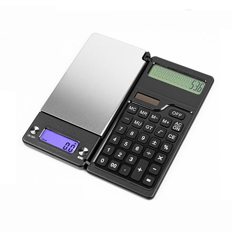 Digital Pocket Scale With Solar Calculator 01g Precision Food Scale And 12 Digit Math Tool For Jewe 1