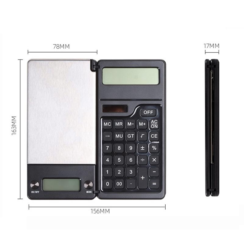 Digital Pocket Scale With Solar Calculator 01g Precision Food Scale And 12 Digit Math Tool For Jewe 3