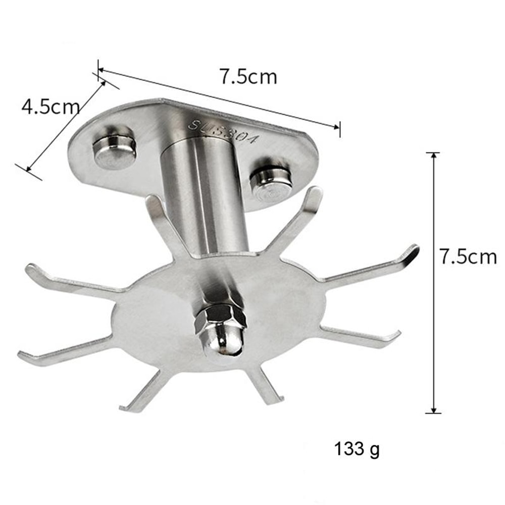 Premium Stainless Steel 360 Rotating Kitchen Shelf No Punch Hanging Shelf Organizer 4