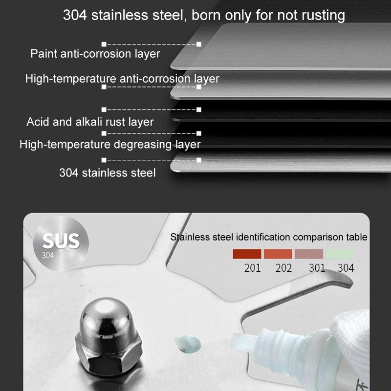 Premium Stainless Steel 360 Rotating Kitchen Shelf No Punch Hanging Shelf Organizer 7