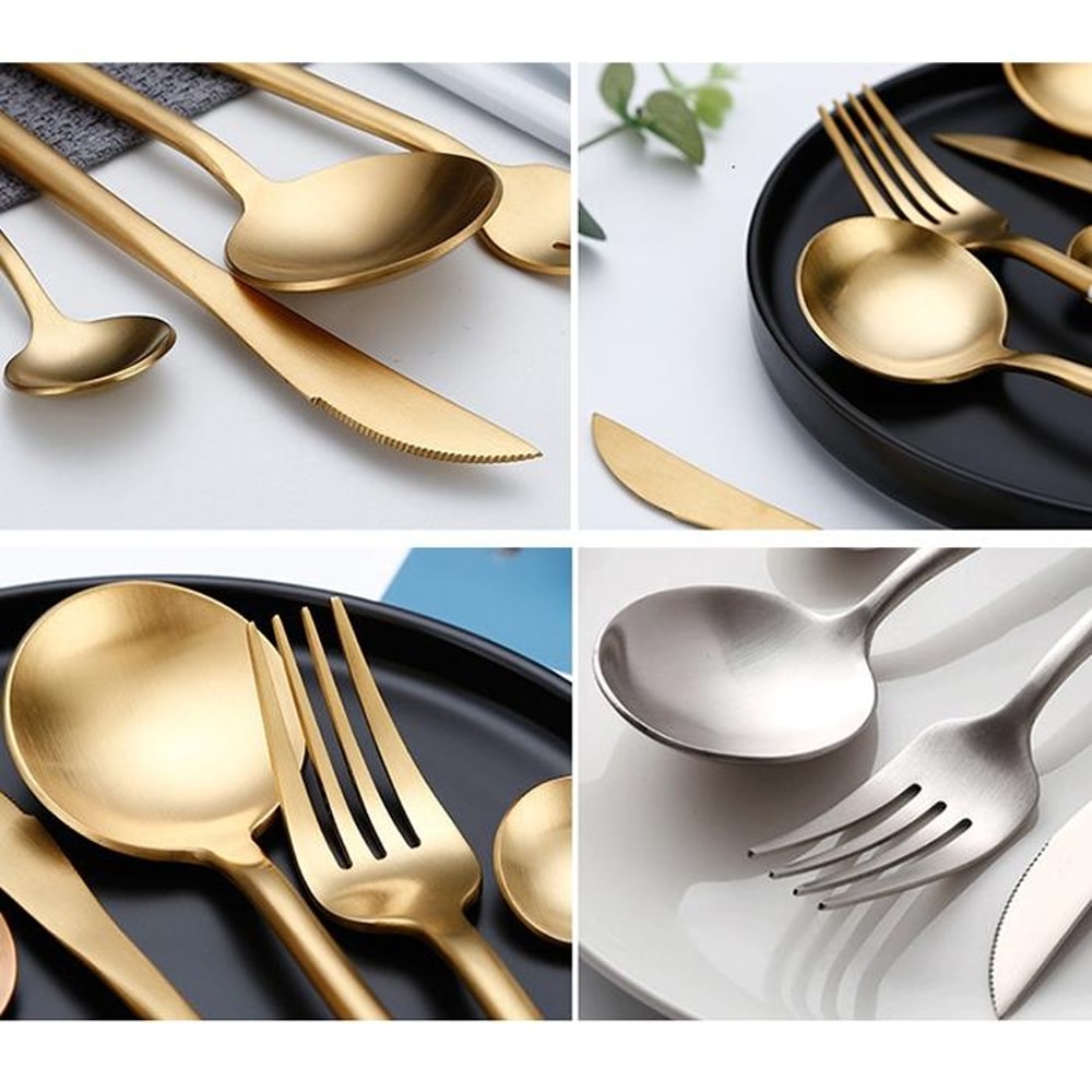 Premium Western Stainless Steel Cutlery Set Knives Forks Spoons 2