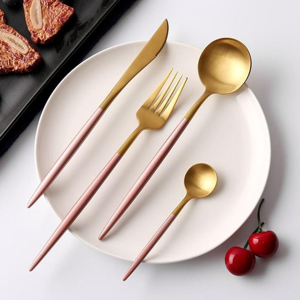 Premium Western Stainless Steel Cutlery Set Knives Forks Spoons 7