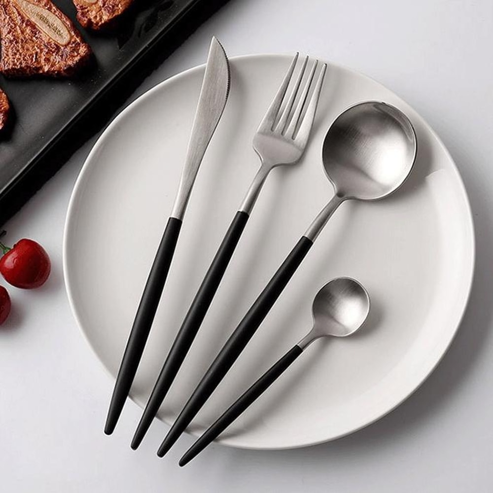 Premium Western Stainless Steel Cutlery Set Knives Forks Spoons 5