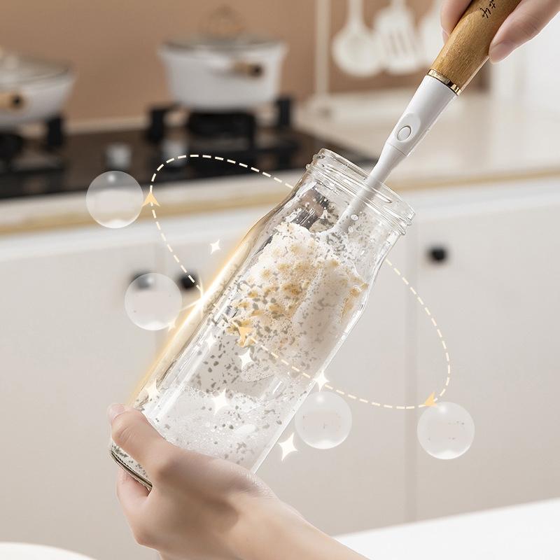Premium Bamboo 4 In 1 Kitchen Cleaning Brush Set Multifunction Pot Cup Scrubber 4
