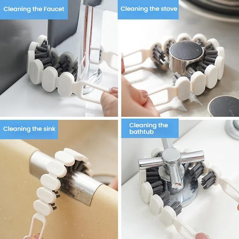 Bendable Multifunctional Crevice Faucet Cleaning Brush Set 5