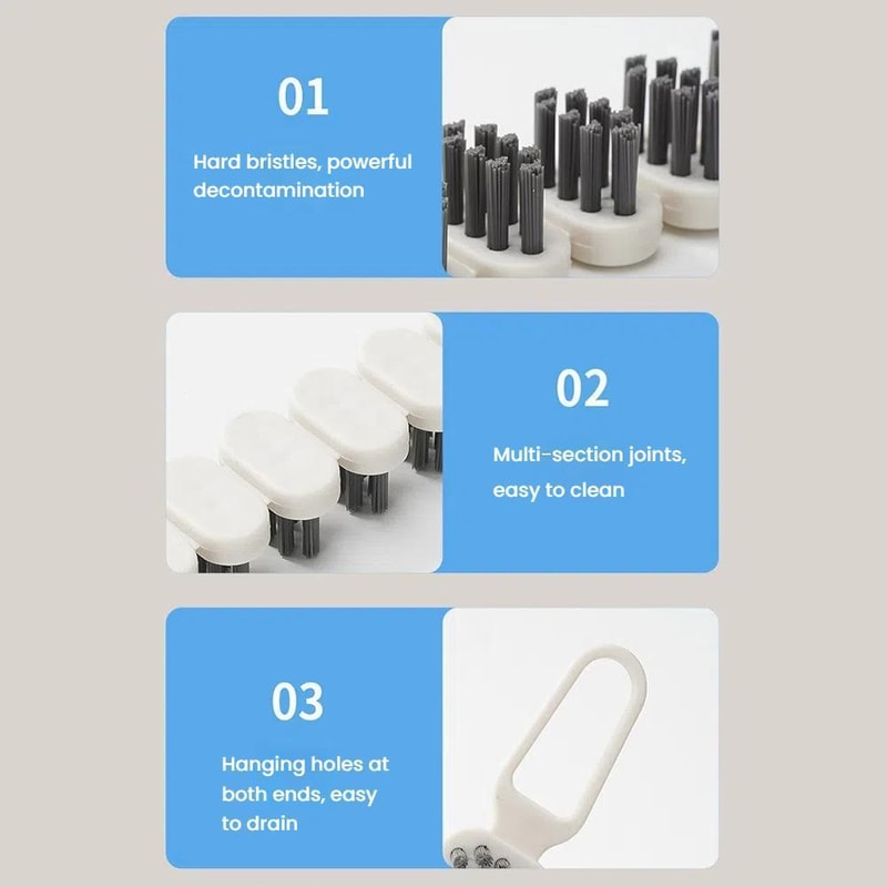 Bendable Multifunctional Crevice Faucet Cleaning Brush Set 6